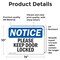 Signmission Please Keep Door Locked, 14 in W x Rectangle, Vinyl Decal OS-2PACK-NS-D-1014-L-17470 - alternate 6